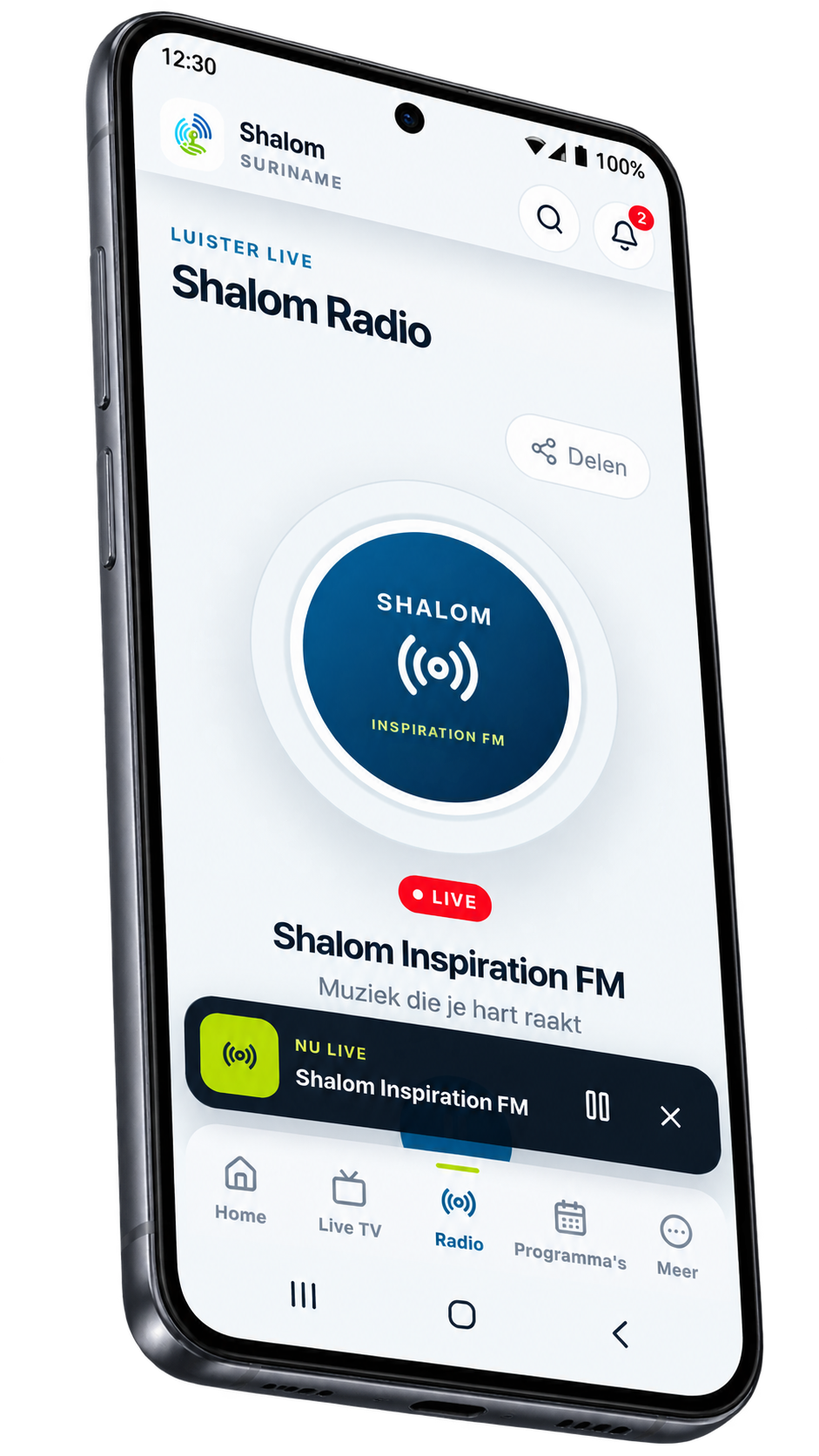 Shalom Inspiration FM live luisteren in de Android-app.